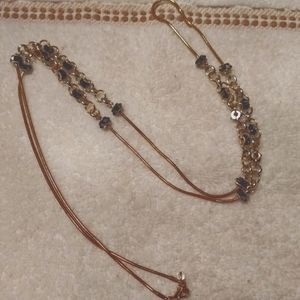 Marcasite 40" Gold Chain 2mm Snake Chain